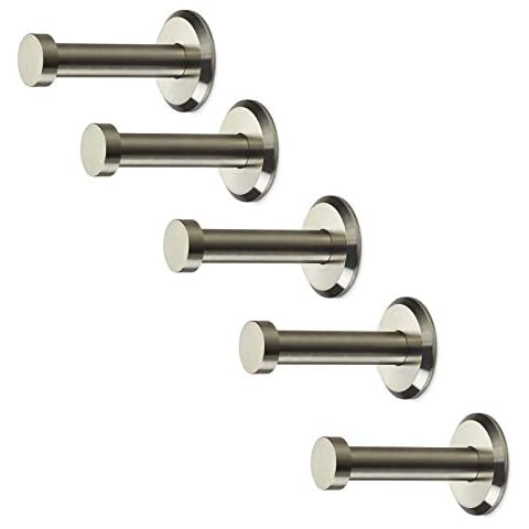 5x SO-TECH® Colgador TARRA Real Acero Fino Masivo Ø 10/15 mm Longitud 50 mm/Longitud total 53 mm con Placa/Gancho de Cover