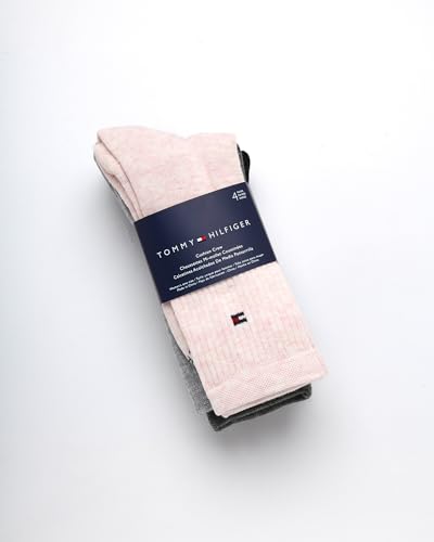 Image of Tommy Hilfiger Womens Crew Socks - 4 Pack Cushioned Crew Socks with Arch Support, Soft Athletic Socks for Women