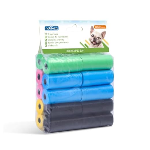 Nobleza - 300 Conde Bolsas Caca Perro Bolsas para excrementos de Perros Pack de 20 Rollos 5 Colores