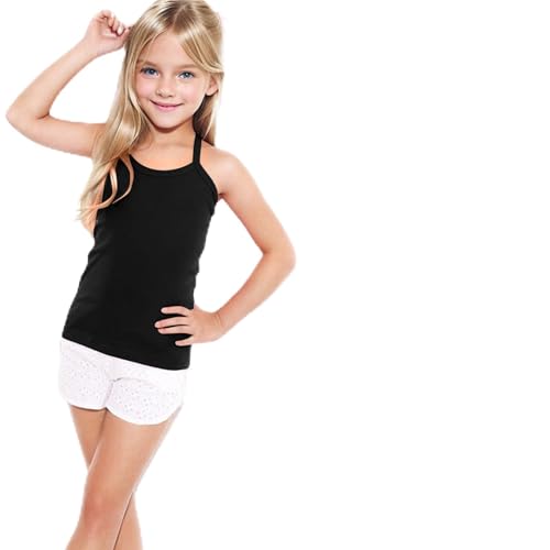 5-Pack Girls Racerback Camisole Tank Tops Spaghetti Strap Basic Undershirts Dance Clothes for 1-13 Years