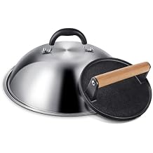 Griddle Accessories for Blackstone, Commercial Grade 12 Inch Heavy Duty Round Melting Dome with 7" Round Cast Iron Grill Burger Bacon Press, Perfect for Blackstone Camp Chef Flat Top Griddle Grill