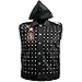 Men's WD Watch Dogs 2 Dedsec Marcus Holloway Black Spikes Genuine Leather Vest Hooded Wrench Shawn Baichoo Motorcycle (US, Alpha, Small, Regular, Regular, Black)