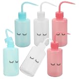 PAMINGONO 6piezas Botella De Lavado De Plástico De Boquilla Curvada Para Limpieza De y Extensiones De Pestañas Jardinería y Manualidades