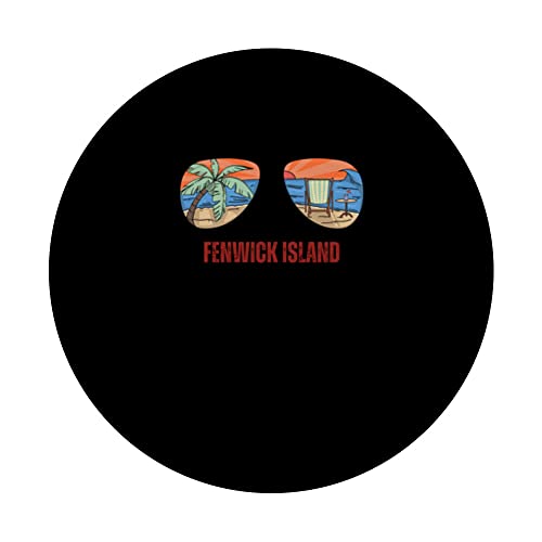Fenwick Island Beach Vacation Retro Sunglasses Ocean View PopSockets Swappable PopGrip, Black - Image 3