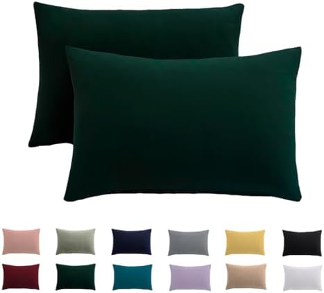 Beqnat Kissenbezug 70x90 2er Set, Kopfkissenbezug Grün | 100% Mikrofaser Kopfkissenbezug 70 x 90 mit Reißverschluss, Weich Kissenhülle Für Kissen, Bügelfrei & Knitterfrei, Waschbar