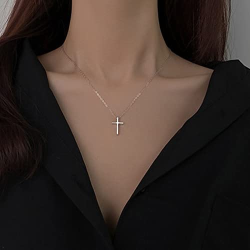 Luxval Cross Necklace For Women 14K Silver Plated Tiny Cross Pendant Necklace For Women Simple Layered Cross Necklaces For Women Girls #TOP4
