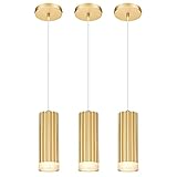 Ken & Ricky LED Pendant Light Fixtures, Gold Pendant Light, Modern Kitchen Island Lighting for Entry