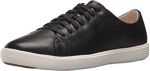 Cole Haan Women's Grand Crosscourt II Sneaker, Black Leather/White, 6
