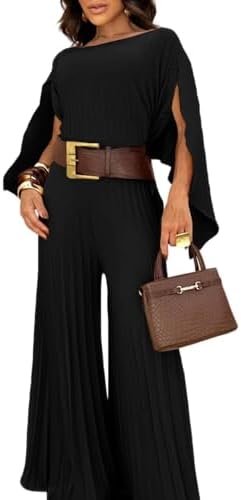 CHICME Women's 3 Piece Pleated Outfits Casual Vacation Set