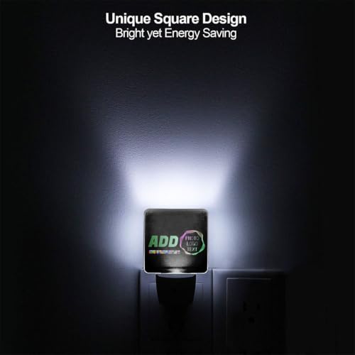 Image of Photo Custom Pictures Text Logo LED Plug-in Night Lamp 2 Piece Set for Bedroom
