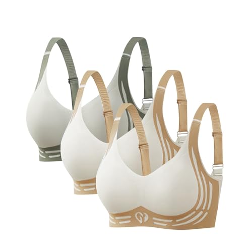 3er Pack Komfort Nahtlos BHS Damen Set Klassische BH Ohne Bügel Sport BH P-ush Up mit Verstellbarem Bustier Große Brüste Unterwäsche Starker Halt Trainings Schlaf BHS Gepolstert für Alltag Yoga 3er Pack Komfort Nahtlos BHS Damen Set Klassische BH Ohne Bügel Sport BH P-ush Up mit Verstellbarem Bustier Große Brüste Unterwäsche Starker Halt Trainings Schlaf BHS Gepolstert für Alltag Yoga
