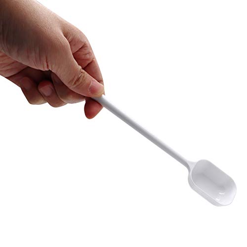 EIKS 4 sets Long Handle Teaspoons Measuring Spoons for Dry and Liquid Ingredients Use in Kitchen Cooking Baking Coffee, White Style