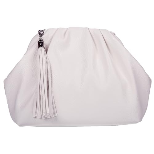 JNB Dumpling Bag for Women Clutch Purses, Cloud Crossbody Handbag Soft Shoulder,party,Wedding Bag,L/WHT