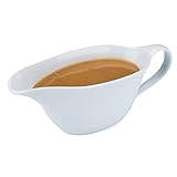 Heartland Home Porcelain Gravy Boat with Large Pour and Fewer Drips. Large White Gravy Boat, 16floz.