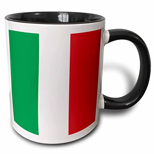 3dRose Italy Flag 11oz Mug 11oz Two-Tone Black Mug