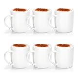 com-four® 6x Kaffeebecher aus Porzellan - Kaffee-Tasse im modernem Design - Basic Kaffeepott White für Kalt- und Heißgetränke - 330 ml
