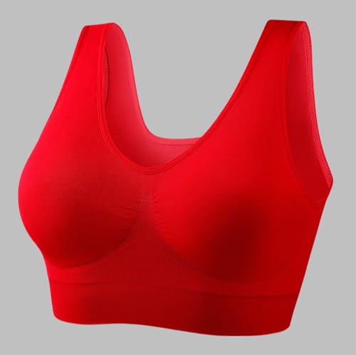 Seamless Sports Bra, Wireless Comfort, Racerback Style, Multiple Colors Available (US, Alpha, 5X, Regular, Regular, heihziqziblanhong)