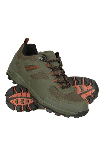 Mountain Warehouse McLeod Mens Shoes - Lightweight All Season Shoes, Durable Walking Shoes, Breathable Hiking Shoes, Mesh Lining Running Shoes - for Travelling, Camping Khaki Adult Shoe Size 10