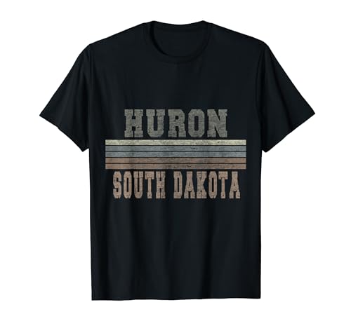 Retro Huron Dakota del Sur Camiseta