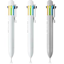 M&G 3 Pcs Multicolor Pens, 8-in-1 Colored Ballpoint Pen 0.7mm Fine Point Smooth Writing Assorted Colors for Journaling Work School & Office
