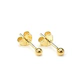 Material: Sterling Silber Sterling Silber 2mm Ball Ohrstecker getaucht Gold