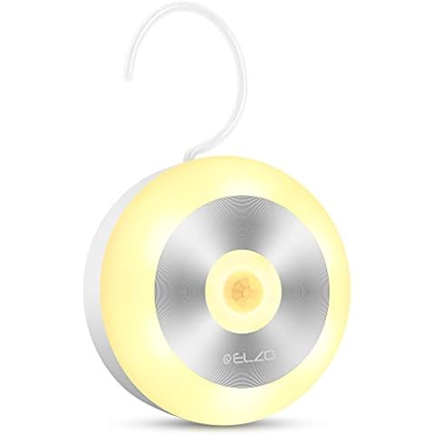 ELZO Night Light, Rechargeable Wireless LED Motion Sensor Light with Integral Hook and Magnet Set, Baby Night Light, Night Lamp for Entrance, Basement, Garage, Closet, Toilet, Bathroom, Bedroom, etc Cover