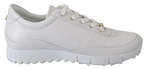 Baskets Monza Jimmy Choo en cuir blanc pour femme : souplesse et élégance sportive