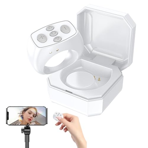 Volteador de página con Control Remoto, Control de Dientes Azules con Funda de Carga, de Desplazamiento para teléfonos móviles, Obturador Remoto de cámara, botón de Selfie