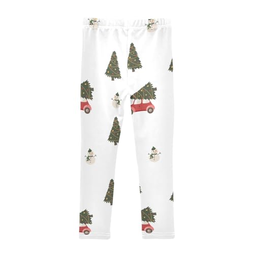 Red Car Tree Girls Leggings,Workout Leggings for Girls Toddler Athletic Legging Size for 3-10T2