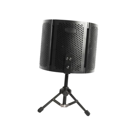 EPIGEIST ポータブル防風マイクシールド 三面構成 角可能 吸音フォーム採用で音の反響を軽減 卓上および床用マイクスタンド対応 簡単設置 高密スパンジで外部ノイズを遮音