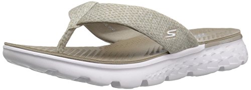 Skechers Performance Women's On The Go 400 Vivacity Flip Flop, Taupe/White, 8 M Us #TOP28