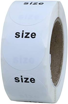 Hybsk White Blank Clothing Size Stickers 1 Inch Round Adhesive Labels for Apparel Retail Total 500 Per Roll