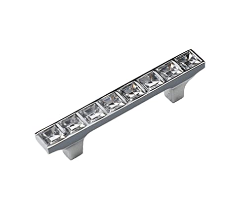 SYDARSYN 2 piezas Tirador de puerta con cristales Muebles Vestidores Cómodas Armarios Pomos Muebles Cocinas Cristal Transparente Tiradores de Cajón Cuadrado 64mm