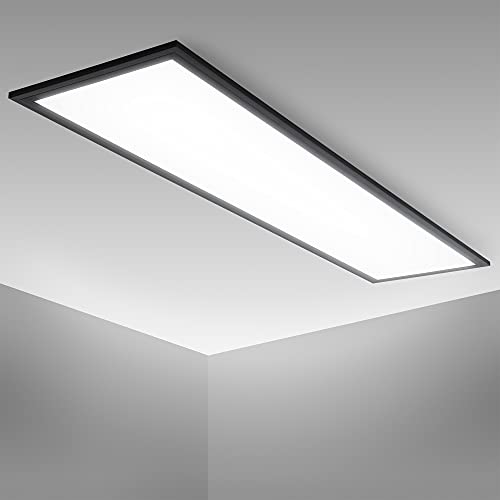 B.K.Licht - Panneau LED avec couleur de lumière blanc neutre, 22 watts, 2300 lumens, dalle led, plafond, plafonnier led, lustre salon, lustre cuisine, 100x25x6,5 cm,...