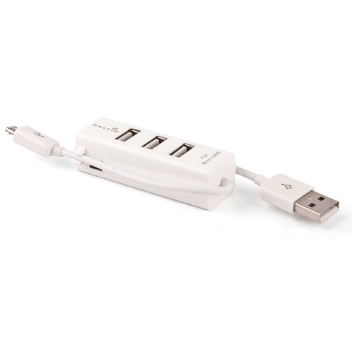 Kallin Universal 3 Port USB Hub with Micro USB Charger Cable