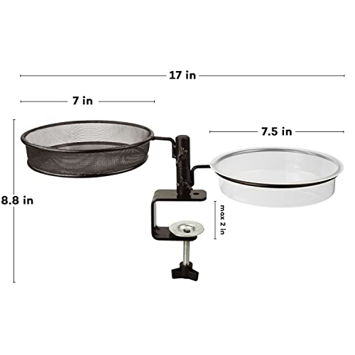 Deck Bird Feeders Deck Mount Bird Bath Spa For Dual Use Deck Flower Stand Flower Pot Great For Attracting Birds Detachable And Adjustable Heavy Duty Sturdy Steel,Bronze #TOP5