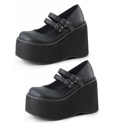 Chaussures Mary Jane femme à talon compensé et plateforme gothique