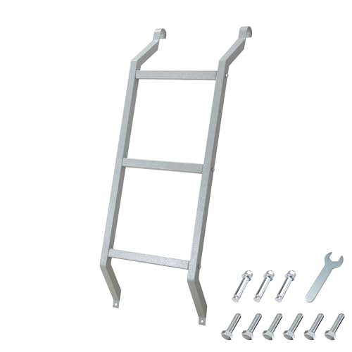 ZHAIUPON Egress Ladder 3-Step Steel Basement Egress Window Ladder Silver Loft Ladders Escape Ladder Emergency for Egress Window Well