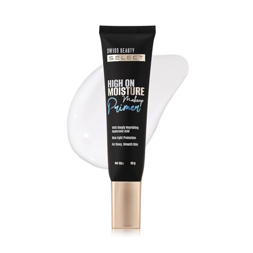 Swiss Beauty Select High On Moisture Makeup Primer | Enriched With Glycerin & Hyaluronic Acid | Protects Against Harsh Blue Light Rays | Intensely Nourishing | 65g