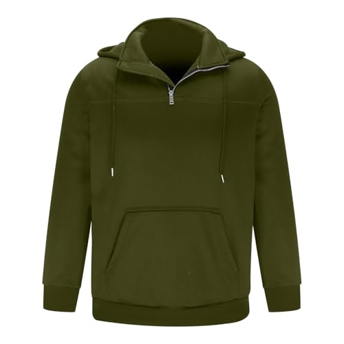 Mens Hoodies 2025 Fall Winter Quarter Zip Long Sleeve Hooded Sweatshirts Casual Warm Loose Fit Trendy Pullover4