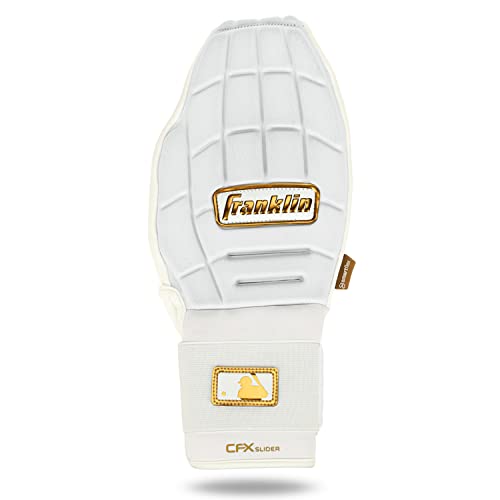 Franklin Sports Mlb Baseball + Softball Sliding Mitt - Cfx Prt Adult Protective Baserunning Sliding Glove - Left + Right Hand Mitt - Hand + Wrist Protector For Running - White + Gold - One Size #TOP16