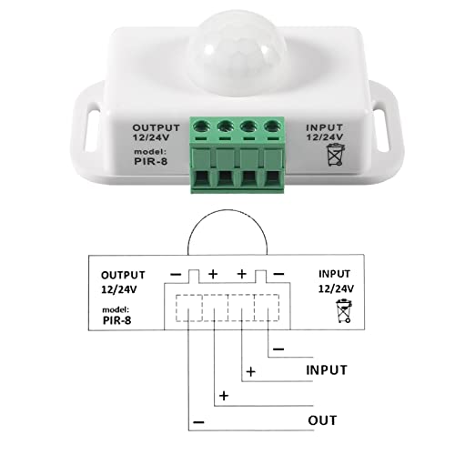 2 Pack Dc 12V 24V Pir Sensor Led Motion Sensor Switch, Melife Infrared Sensor Controller For Timer Function Automatic Sign Control Pir Controller Led Light Strips - White #TOP7