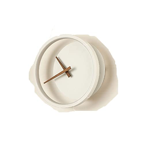 GLigeT Wanduhr Wandleuchte Wohnzimmer Moderne minimalistische Schlafzimmer Nachttischlampe Persönlichkeit Restaurant Mute Clock Modellierung Lichter Home Deco Wanduhren (Color : White)