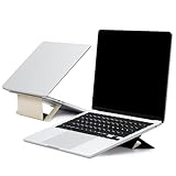 MOFT Laptop Stand for Desk, Adhesive Airflow Laptop Cooling Stand for Heat Dissipation with 2 Adjustable Viewing Angles,Foldable&Portable Computer Stand Compatible with Laptops 11'-16',Earthen Beige