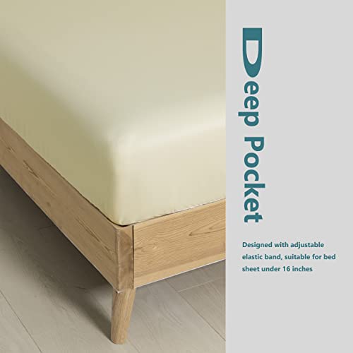 Minipanda Full Size Fitted Sheet Only With Bed Sheets Holder Straps For Corners, Keep Sheets From Coming Off - Ultra Soft - Microfiber Sheets (Beige, Full) #TOP4