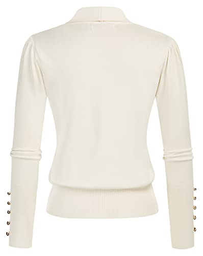 Womens White Knit Cardigan Shrug Sweater Vintage Button Down Cropped Cardigan Xl #TOP1