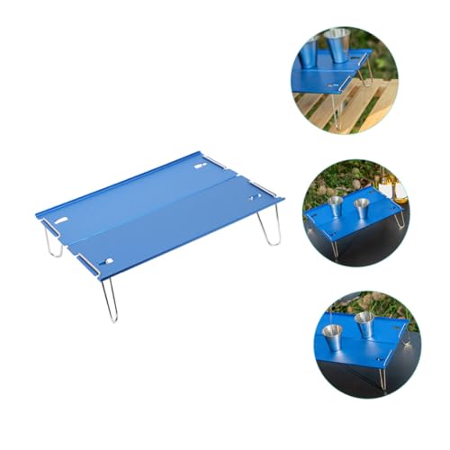 Table de camping pliante en aluminium bleu pour pique-nique - 8