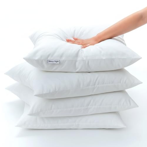 Image of Sleepy Night Reliance Fiber Cushion Filler | 16x16 Inch Set of 5 | Soft & Fluffy | Vacuum Packed | for Sofa & Bed