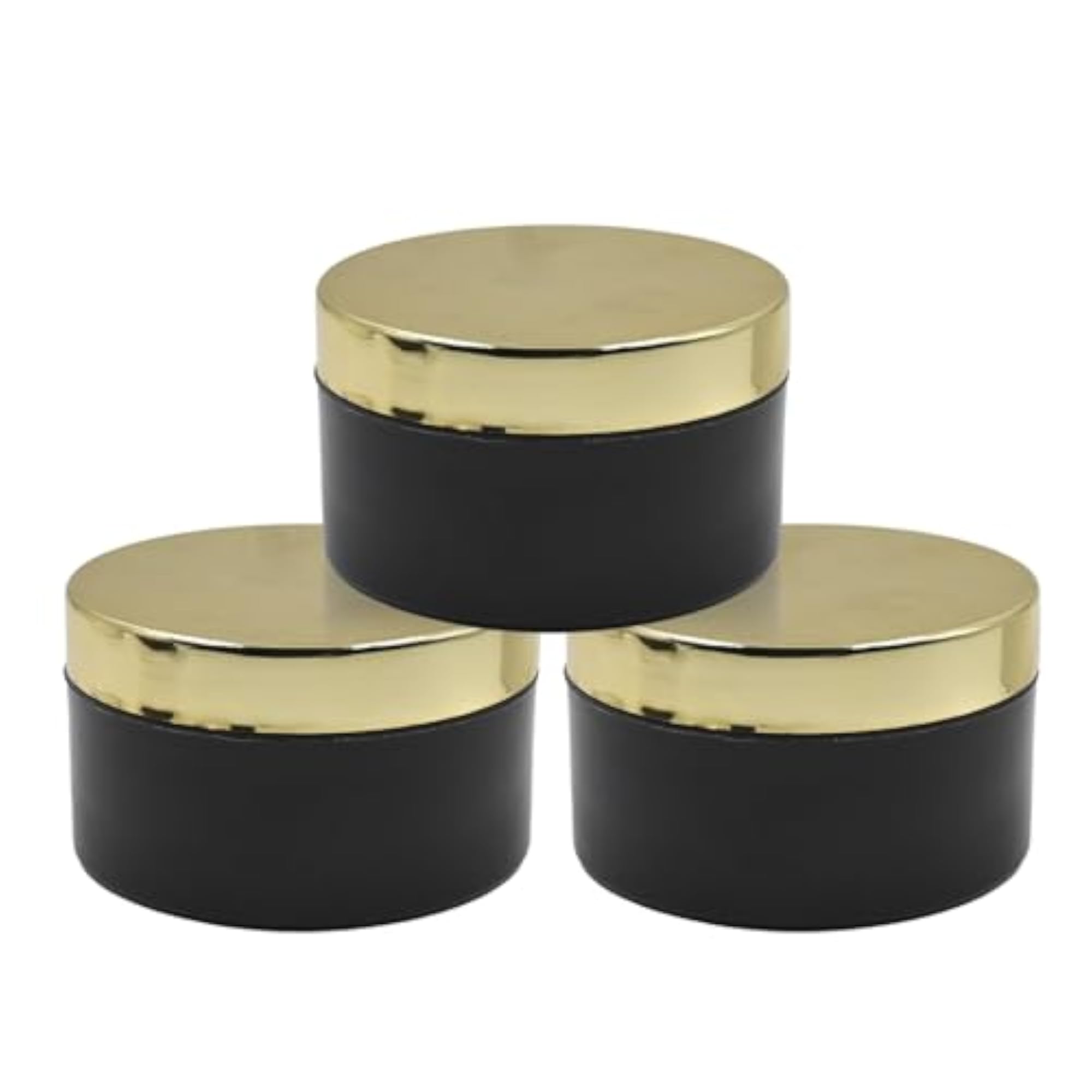 Pack of 6PCS 50GMS Amber Round Empty PP Cosmetic Cream Containers