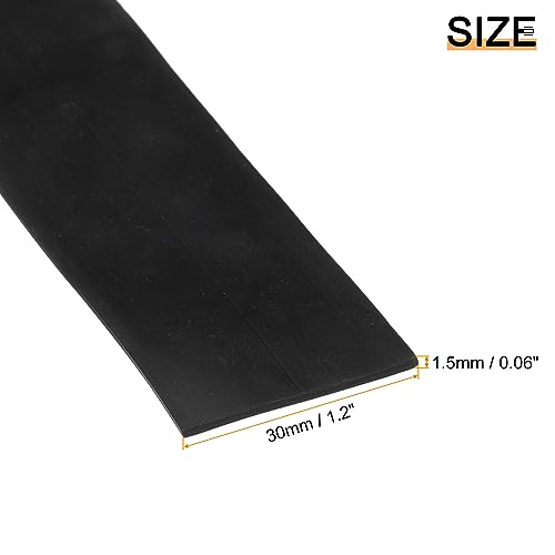 sourcing map Gummistreifen Neoprene Gummi Blatt Rollen 30mm(B) x1.5mm(T) x2m(L) Feste Anti-Rutsch Gummidichtung Streifen Vollgummi Gummiprofil für Dichtungen Heimwerker Abdichtung Basteln Schutz